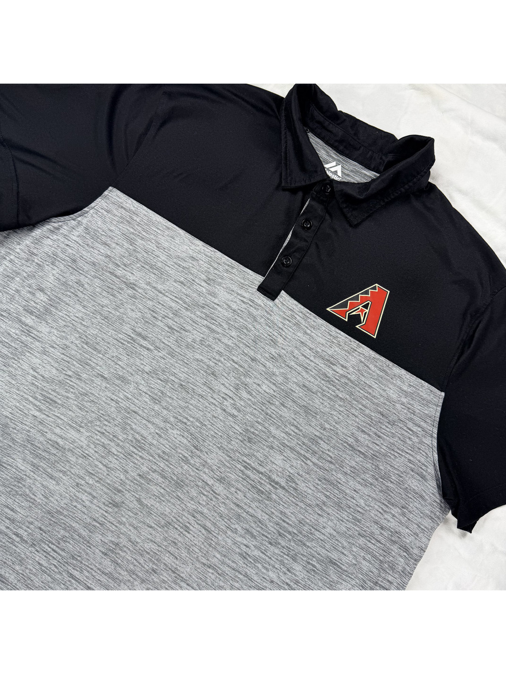 Majestic Arizona Diamondbacks Polo Shirt Mens 2XL Black Gray MLB Dbacks Golf